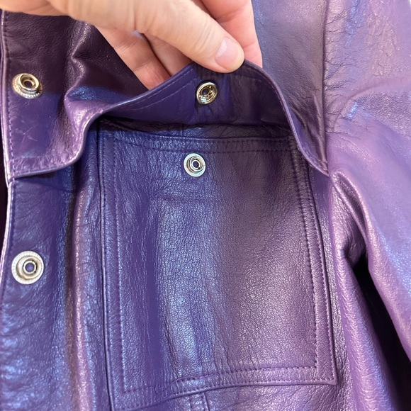 Vintage A.B. S. By Allen Schwartz purple Leather Jacket - Picture 7 of 10